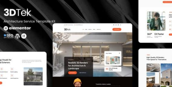 3DTek – 3D Render Service for Architecture & Landscape Elementor Kit