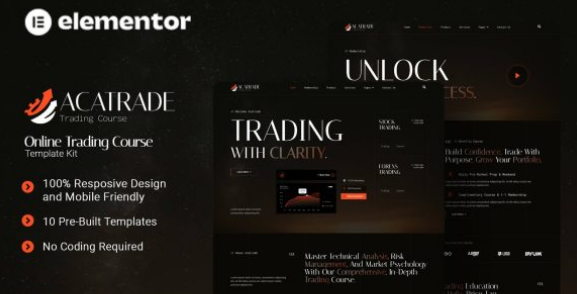 Acatrade – Online Trading Course Elementor Template Kit
