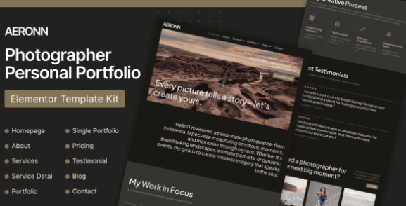 Aeronn – Personal CV Elementor Pro Template Kit