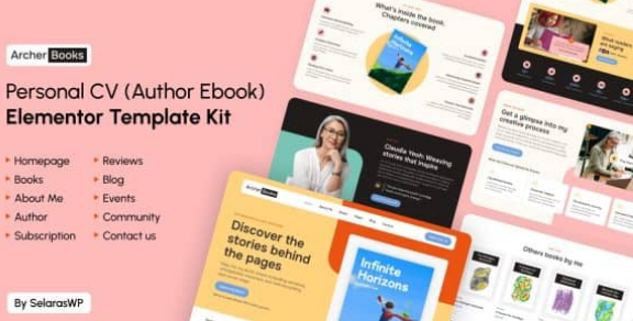 ArcherBooks – Author & eBook Resume Elementor Pro Template Kit