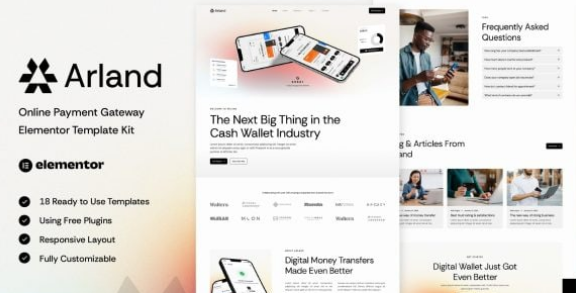 Arland – Online Payment Gateway Elementor Template Kit
