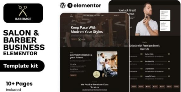 Baberage – Barber & Hairdresser Shop Elementor Template Kit