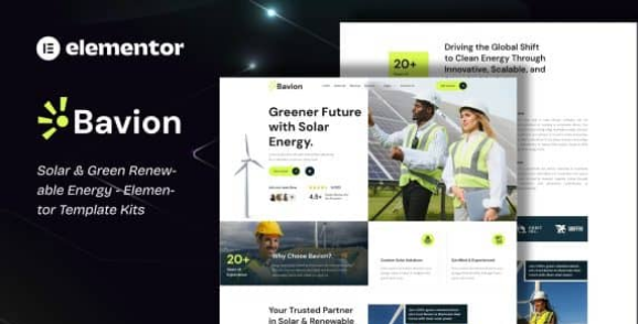 Bavion – Solar & Renewable Energy Elementor Template Kit