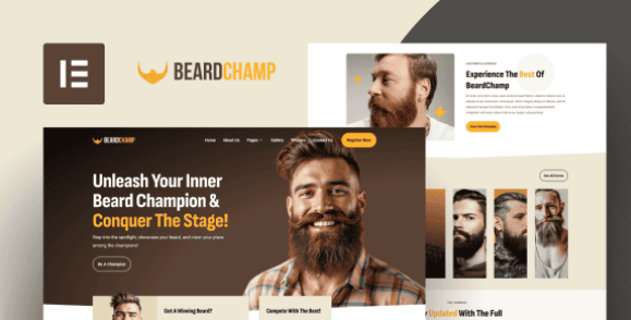 BeardChamp – Beard & Mustache Competition Elementor Template Kit