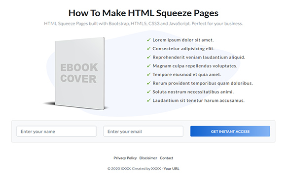 Beautiful HTML Squeeze Page Volume 13