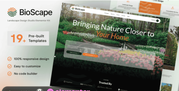 BioScape – Landscape Design & Home Decoration Elementor Template Kit