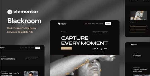 Blackroom – Dark Theme Photography Elementor Template Kit