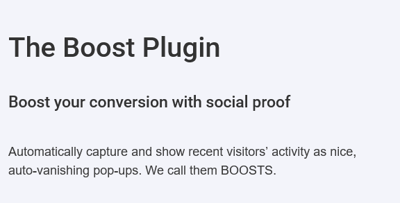Boost WordPress Plugin