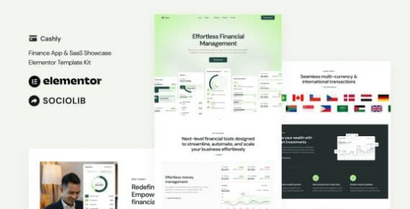 Cashly – Finance App & SaaS Showcase Elementor Template Kit