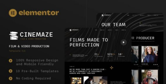 Cinemaze – Film & Video Production Elementor Template Kit