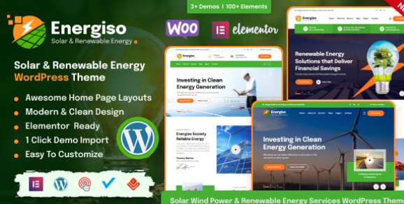 Energiso - Solar Technology & Renewable Energy WordPress Theme