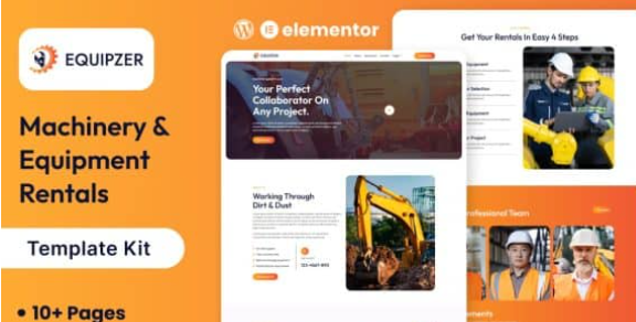 Equipzer – Machinery & Equipment Rentals Elementor Pro Template Kit