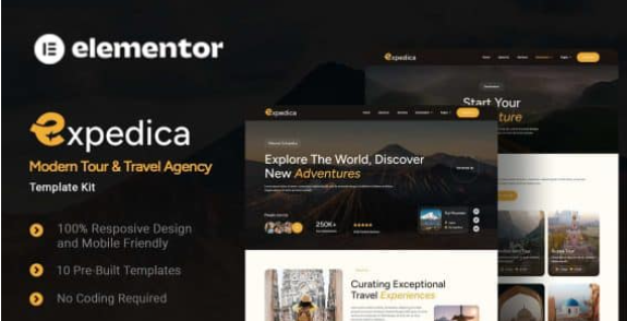 Expedica – Modern Tour & Travel Agency Elementor Template Kit