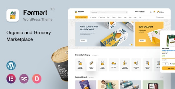 Farmart - Organic & Grocery Marketplace WordPress Theme