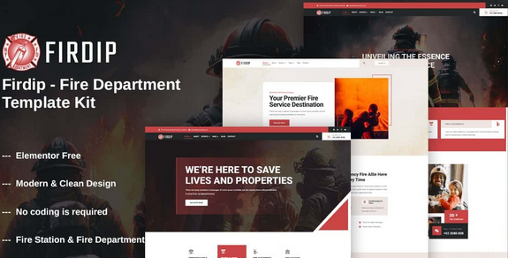 Firdip – Fire Department Elementor Template Kit