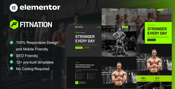 FitNation – Gym & Fitness Elementor Template Kit