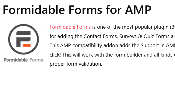 Formidable Forms for AMP