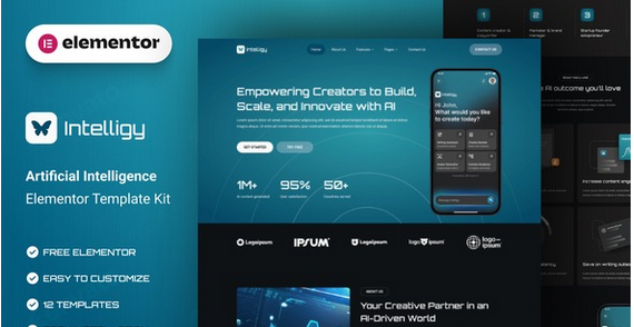 Intelligy – Artificial Intelligence Elementor Template Kit