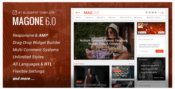 MagOne Blogger WordPress Theme