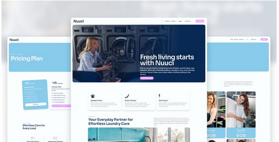 Nuuci – Modern Fresh Laundry Service Elementor Template Kit