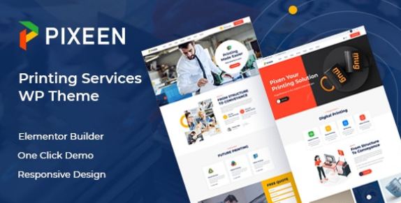Pixeen Printing Services Company WordPress Theme + RTL