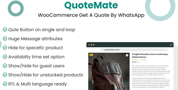 QuoteMate – WooCommerce Get A Quote By WhatsApp