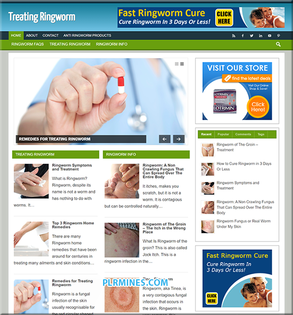 Ringworm Treatment Blog with PLR