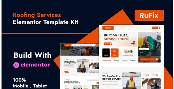 Rufix – Roofing Services Elementor Template Kit