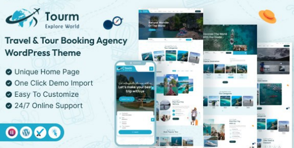 Tourm Travel & Tour Booking Agency WordPress Theme