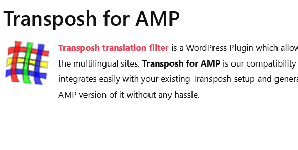 Transposh for AMP