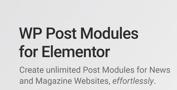 WP Post Modules for Elementor